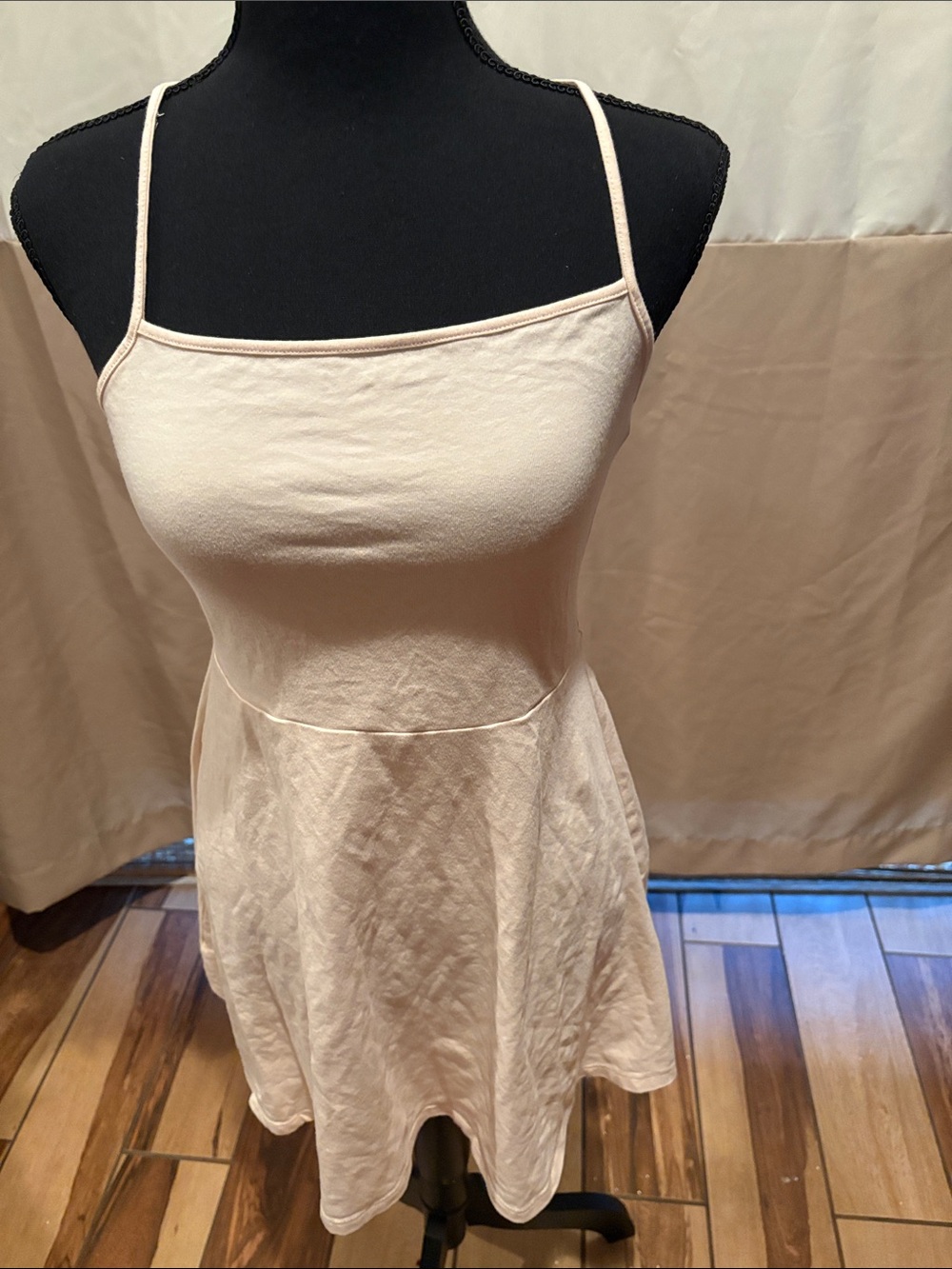Forever 21 Cream Spaghetti-Strap Skater Chemise